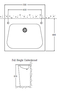 wash basin with full height shroud