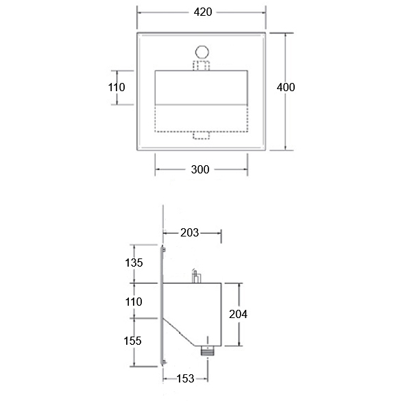 recessed-hand-rinse-unit-dimensions